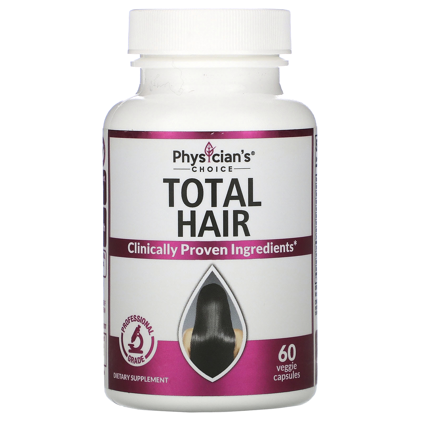 Physician's Choice, Total Hair, 60 Vegetarian Capsules - Imagem 3