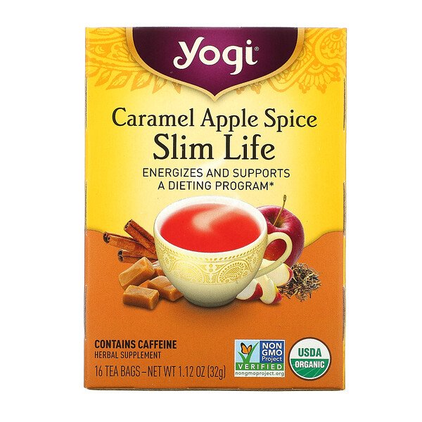 Yogi Tea, Slim Life, Caramelo, Maçã e Especiarias, 16 Saquinhos de Chá, 32 g (1,12 oz)