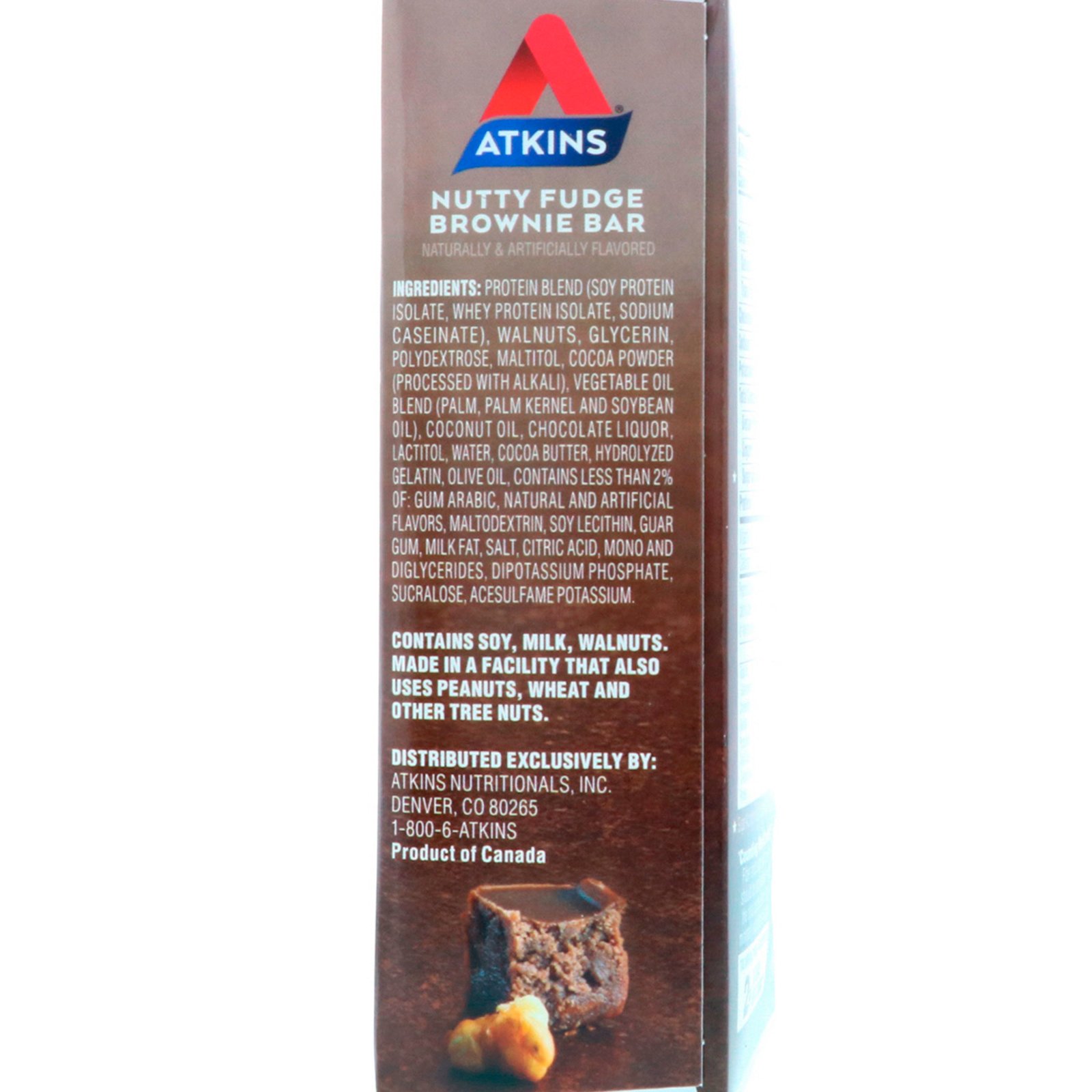 Atkins, Endulge, Brownie Nutty Fuge 5 Barras, 1,41oz (40 g) Cada - Imagem 3