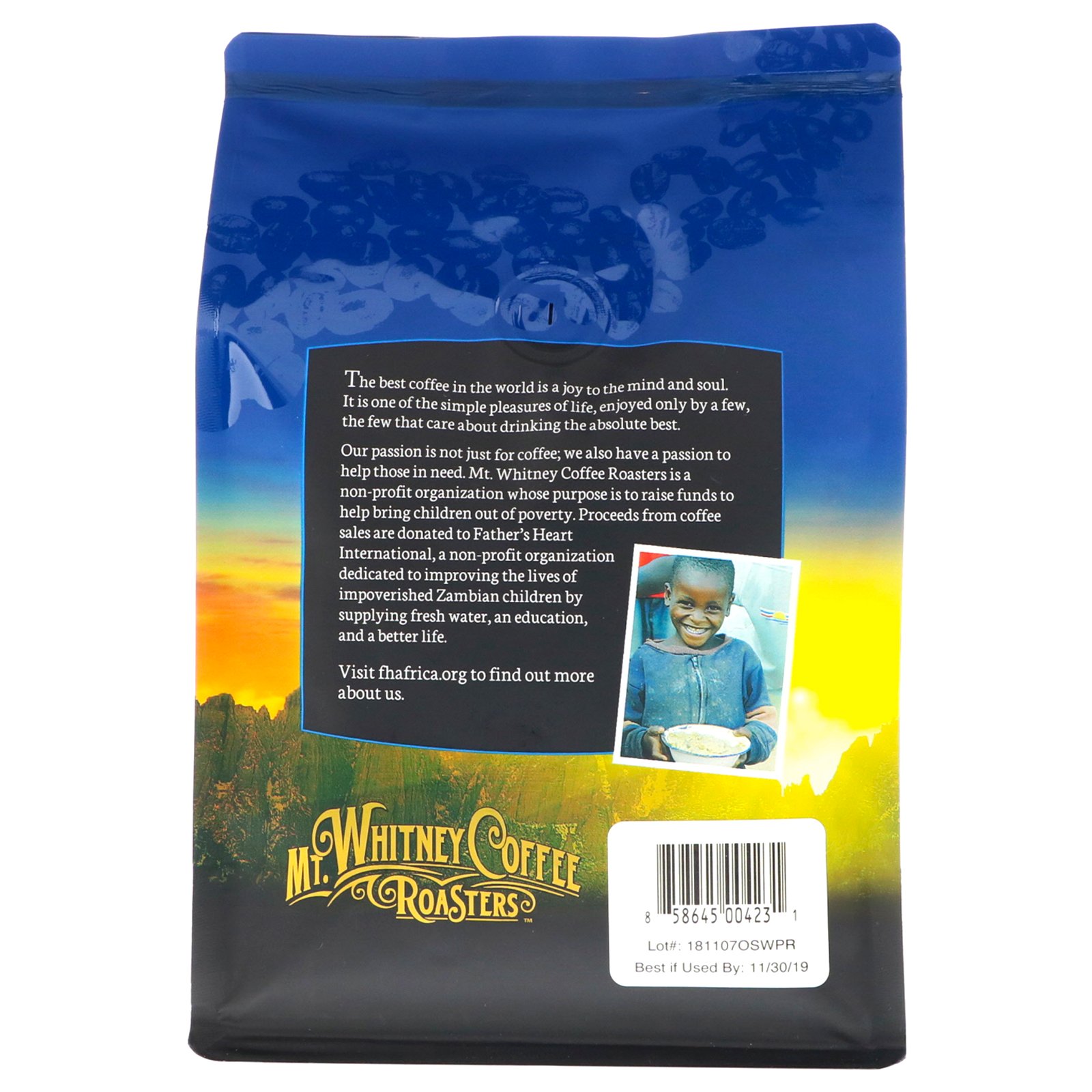 Mt. Whitney Coffee Roasters, Organic Peru Decaf, Medium Roast Whole Bean, 12 oz (340 g) - Imagem 2