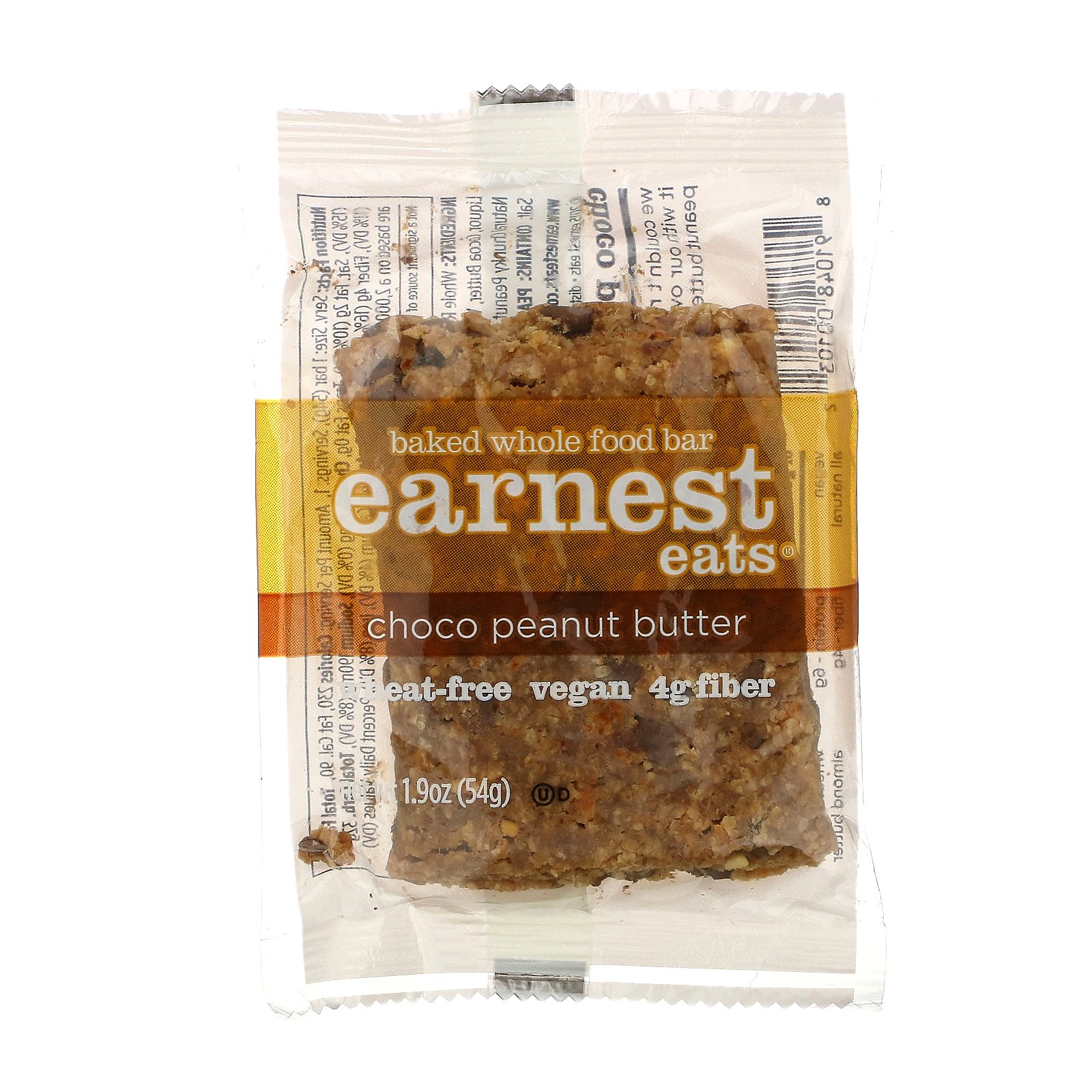 Earnest Eats, Barra Integral Assada, Chocolate e Manteiga de Amendoim, 12 Barras, 54 g Cada - Imagem 4