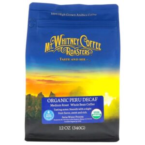 Comprar mt. Whitney coffee roasters, organic peru decaf, medium roast whole bean, 12 oz (340 g) preço no brasil alimentos & lanches café suplemento importado loja 145 online promoção -