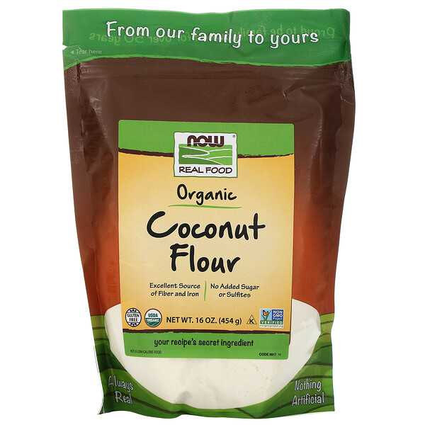 Now Foods, Farinha de Coco Orgânica, 454 g (16 oz)
