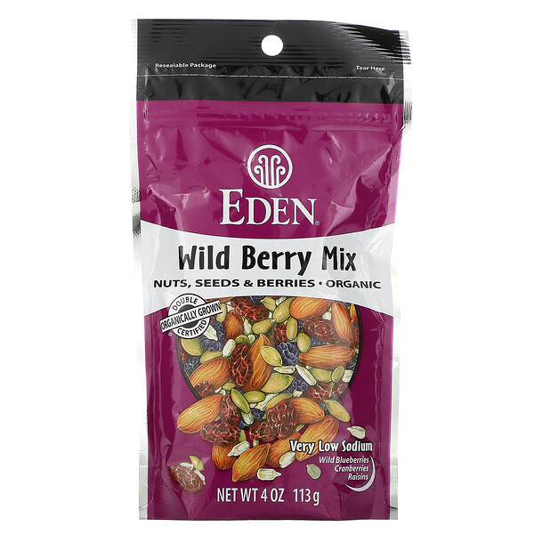 Eden Foods, Organic, Mistura de Frutos Silvestres, Nozes, Sementes e Bagas, 113 g (4 oz)
