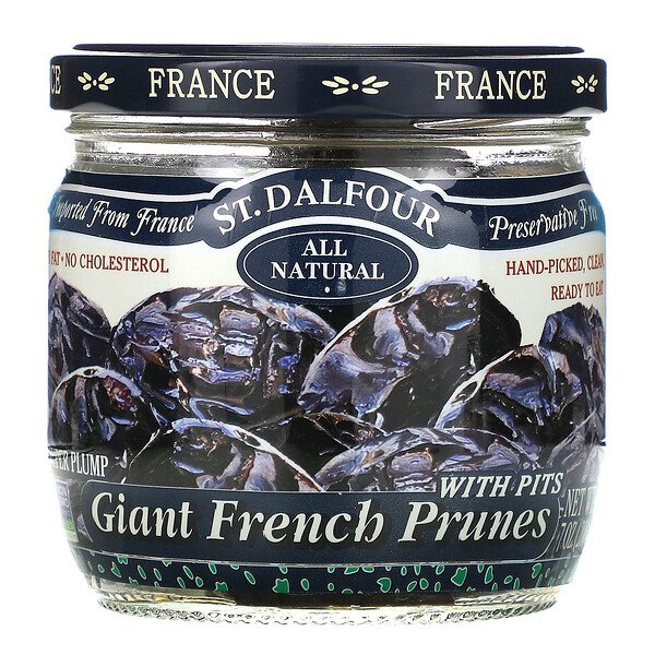 St. Dalfour, Ameixas secas gigantes francesas com caroços, 200 g (7 oz)