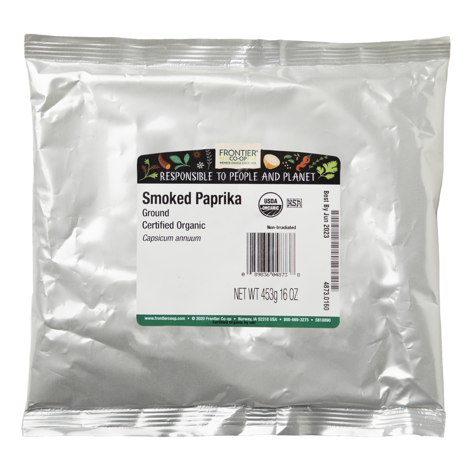 Frontier Natural Products, Páprica Orgânica Defumada Moída, 453 g (16 oz) - Imagem 2