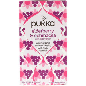 Comprar pukka herbs, elderberry & echinacea, 20 fruit tea sachets, 1. 41 oz (40 g) preço no brasil chás e café chás medicinais suplemento importado loja 211 online promoção -