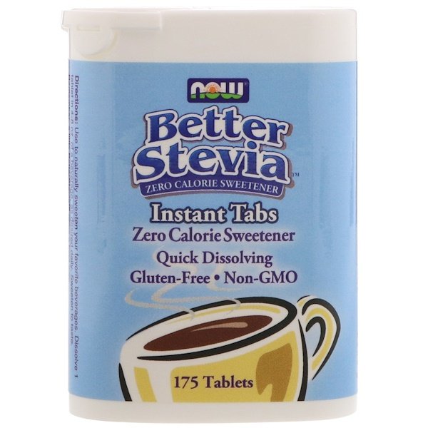 Now Foods, BetterStevia, Adoçante Zero Calorias, Abas Instantâneas, 175 Tabletes