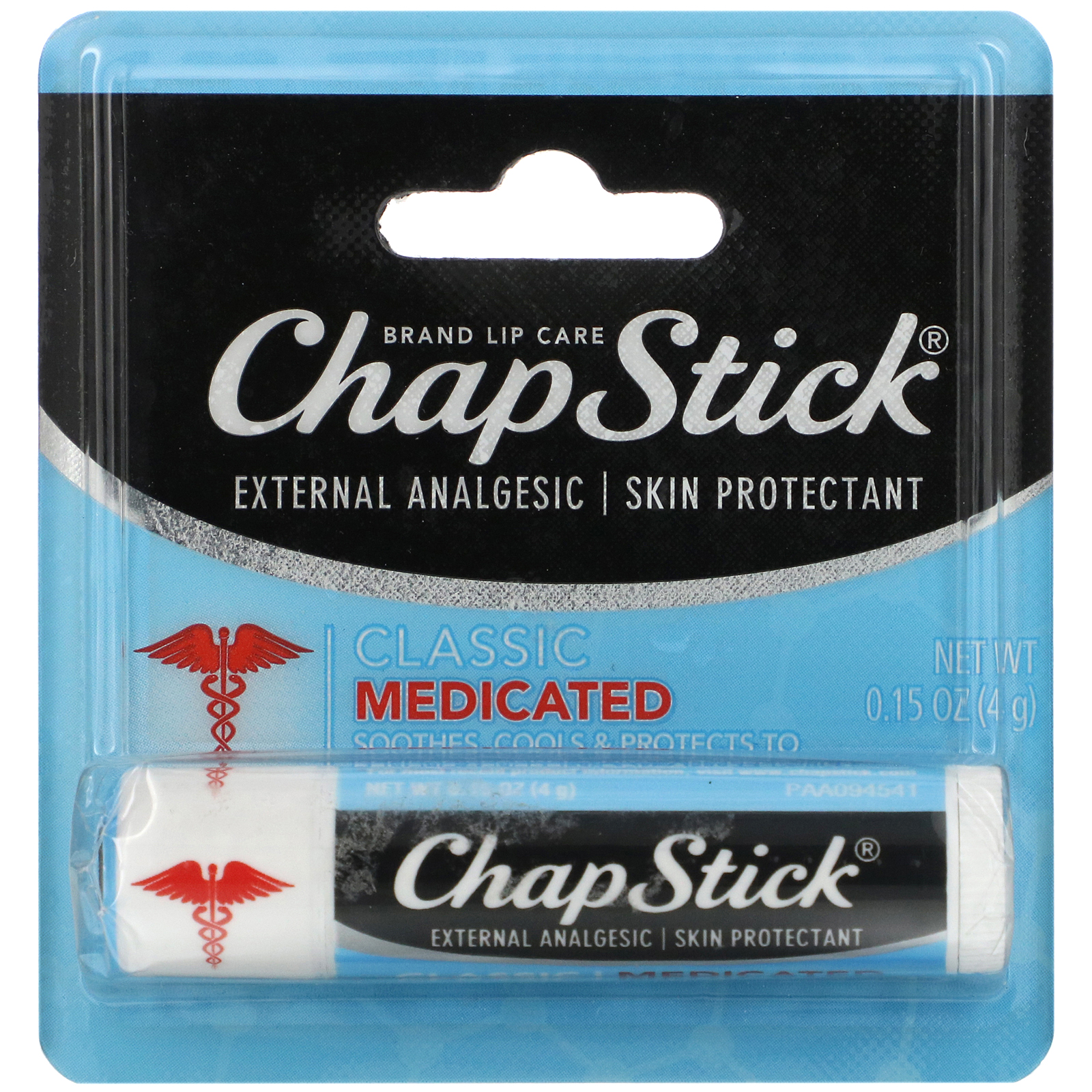 Chapstick, Protetor labial para proteção da pele, Classic Medicated, 4 g - Imagem 2