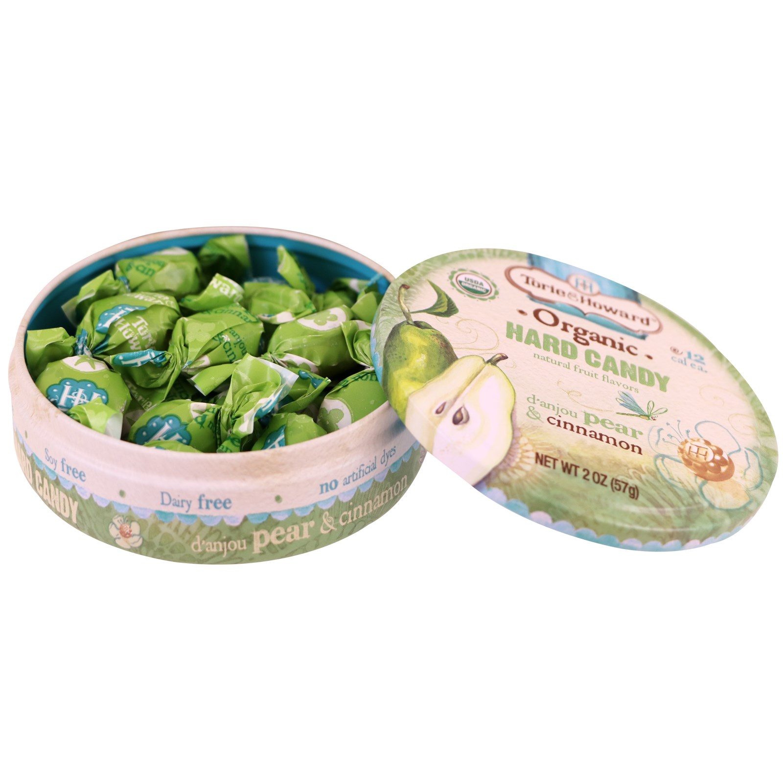 Torie & Howard, Organic, Hard Candy, D' Anjou Pear & Cinnamon, 2 oz (57 g) - Imagem 3
