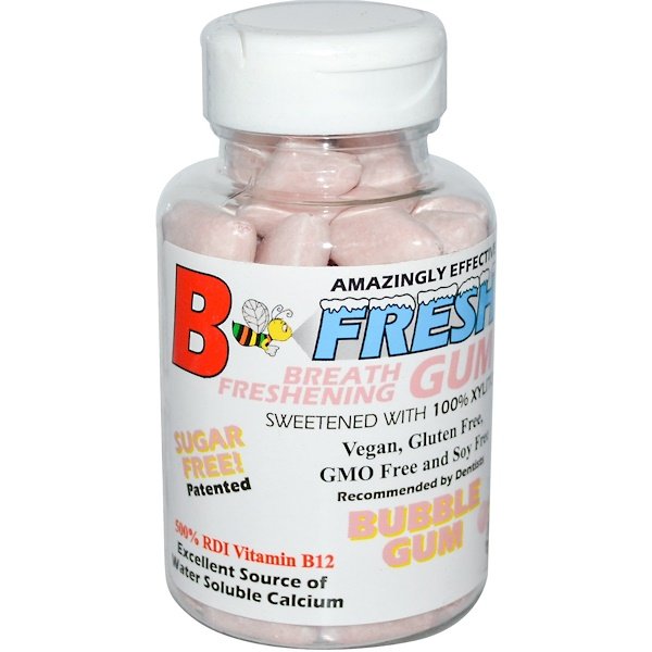 B-Fresh, Chiclete para Refrescar o Hálito, Bubble Gum, 50 Unidades