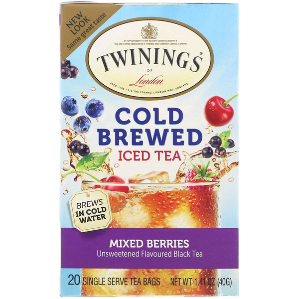 Twinings, Cold Brewed Iced Tea, Misto de Frutas Vermelhas, 20 Saquinhos de Chá, 1,41 oz (40 g)