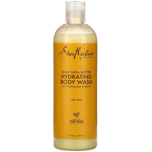 SheaMoisture, Raw Shea Butter, Hydrating Body Wash with Frankincense & Myrrh, 13 fl oz (384 ml)