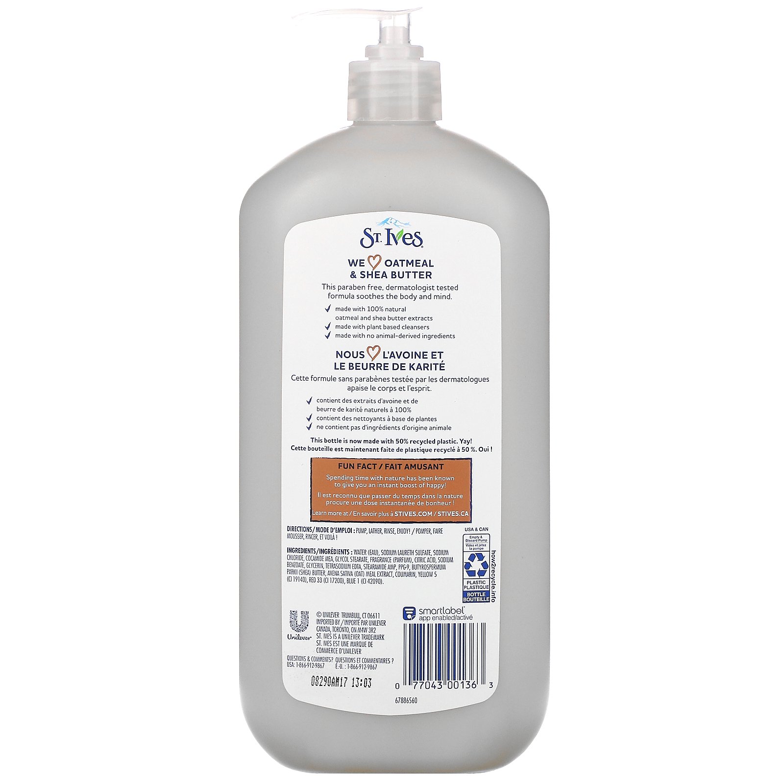 St. Ives, Soothing Body Wash, Oatmeal & Shea Butter, 32 fl oz (946 ml) - Imagem 2