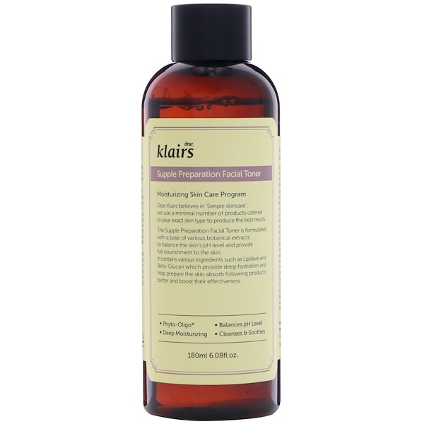 Dear, Klairs, Tônico Facil de Elaboração Suave, 180 ml (6,08 fl oz)