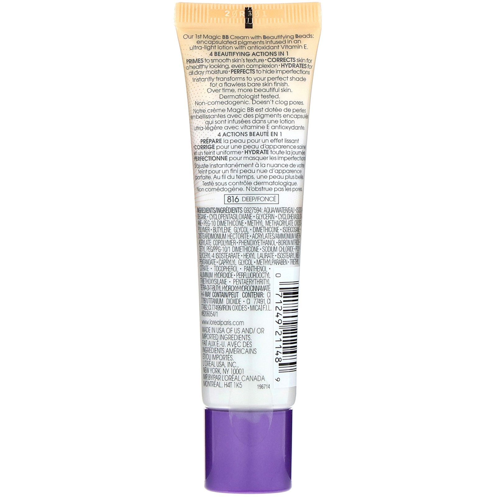 L'Oreal, Magic Skin Beautifier, Creme BB, 816 Profundo, 30 ml - Imagem 2