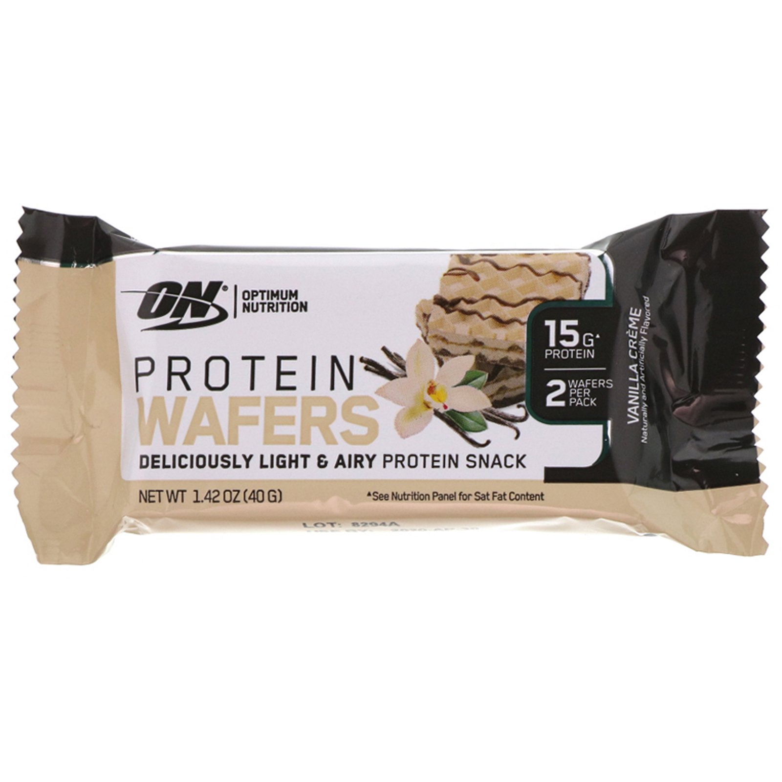 Optimum Nutrition, Wafers de Proteína, Creme de Baunilha, 9 Pacotes, 40 g - Imagem 4