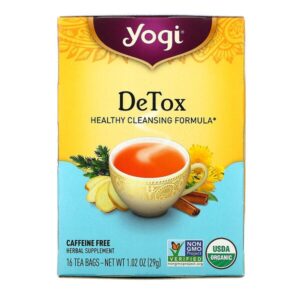 Comprar yogi tea, detox, sem cafeína, 16 saquinhos de chá, 29 g (1,02 oz) preço no brasil chás e café chás medicinais suplemento importado loja 157 online promoção -