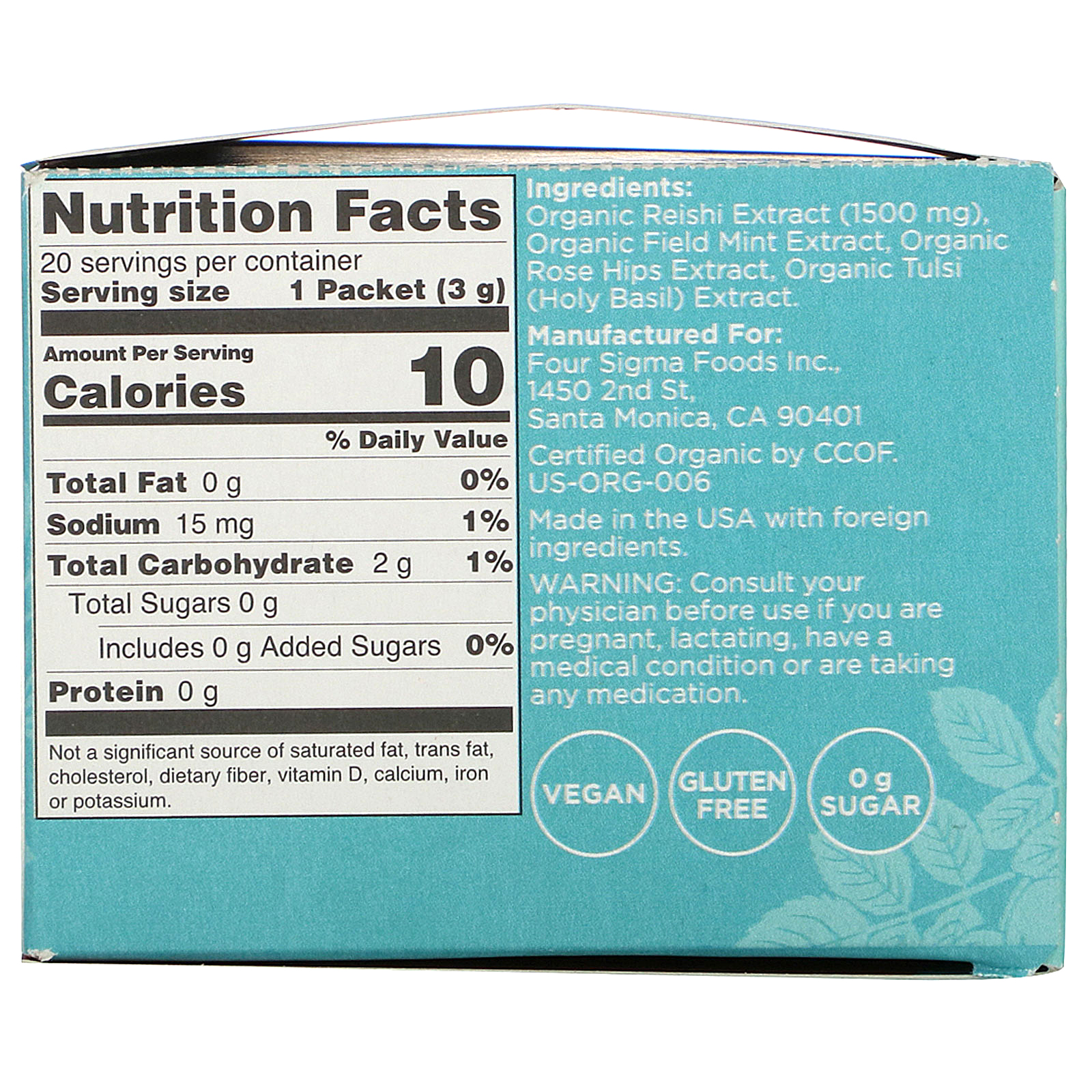 Four Sigmatic, Mushroom Elixir Mix with Reishi, 20 Packets, 0.1 oz (3 g) Each - Imagem 2