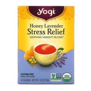 Comprar yogi tea, stress relief, honey lavender, caffeine free, 16 tea bags, 1. 02 oz (29 g) preço no brasil chás e café chás medicinais suplemento importado loja 309 online promoção -
