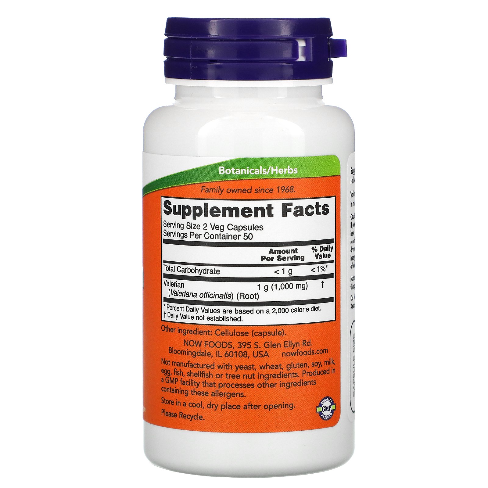 Now Foods, Raiz Valeriana, 500 mg, 100 Cápsulas Vegetais - Imagem 2
