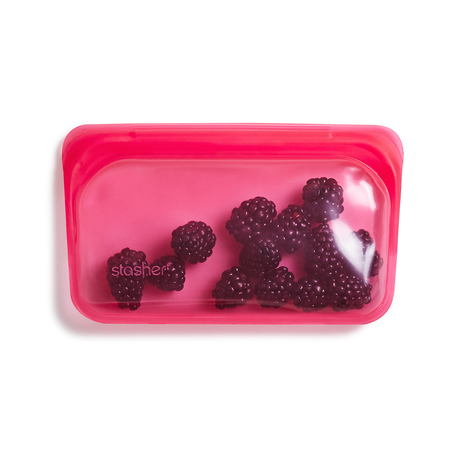 Stasher, Embalagem Reutilizável de Silicone para Alimentos, Tamanho de Lanche Pequeno, Cor de Framboesa, 9,9 fl oz (293,5 ml) - Imagem 4
