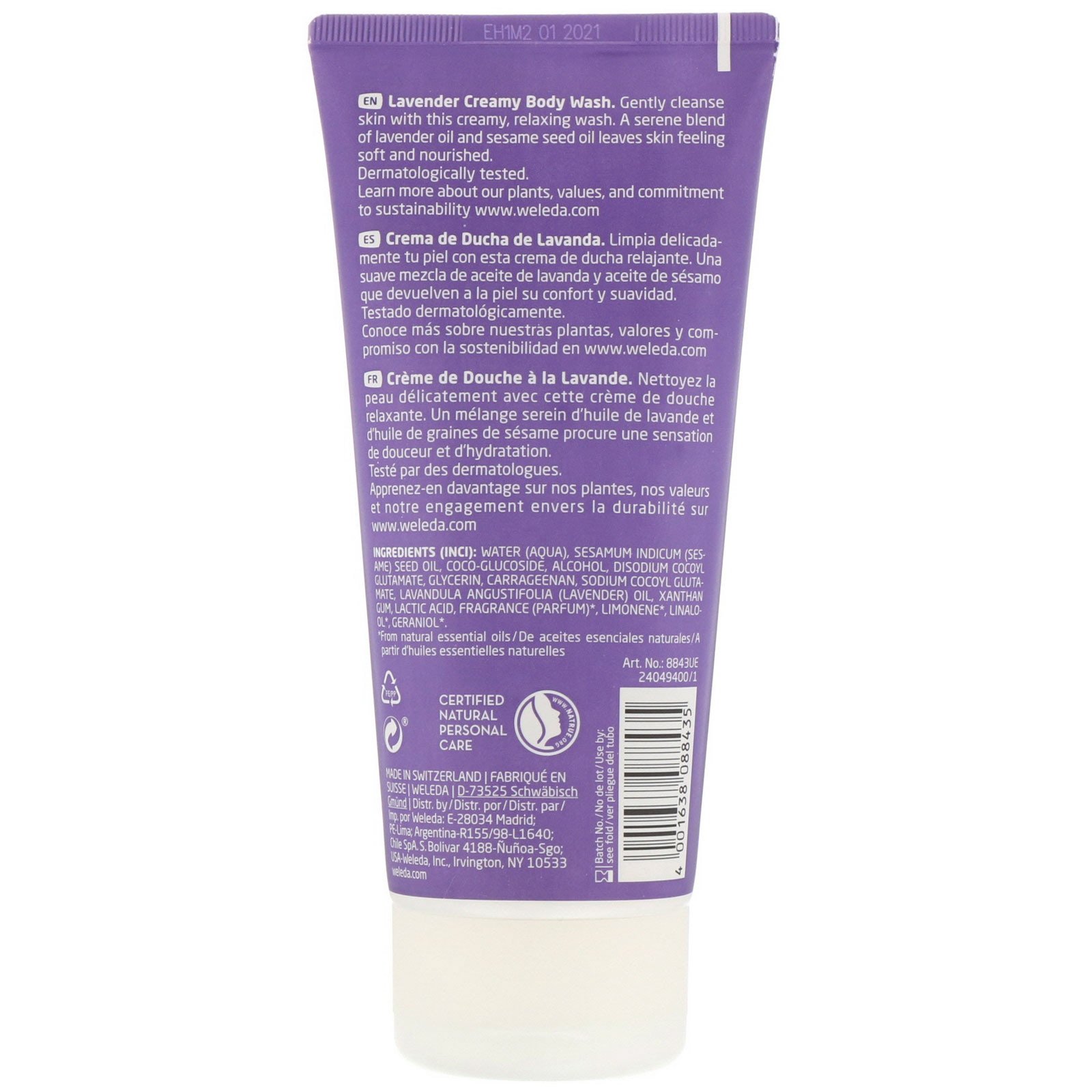 Weleda, Sabonete Líquido Corporal Cremoso de Lavanda, 200 ml (6,8 fl oz) - Imagem 2