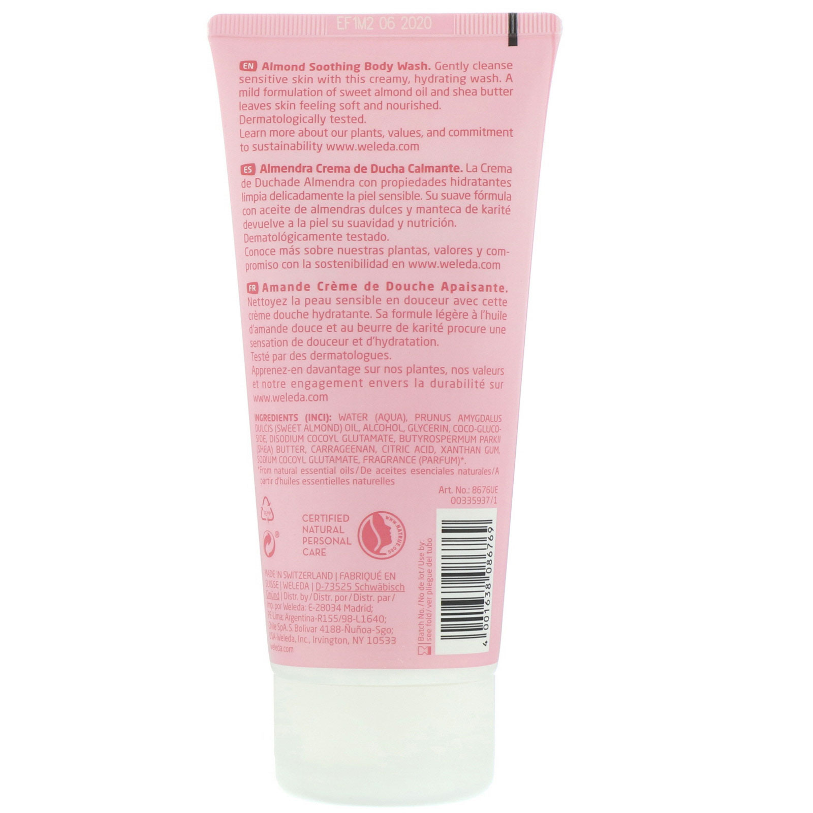 Weleda, Sabonete Líquido Corporal Calmante de Amêndoas, 200 ml (6,8 fl oz) - Imagem 2