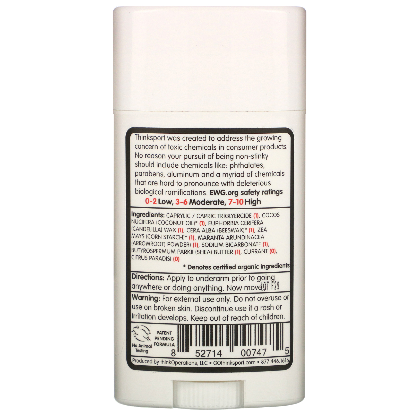 Think, Thinksport, Desodorante Natural, Groselha e Toranja, 2,9 oz (85,8 ml) - Imagem 2