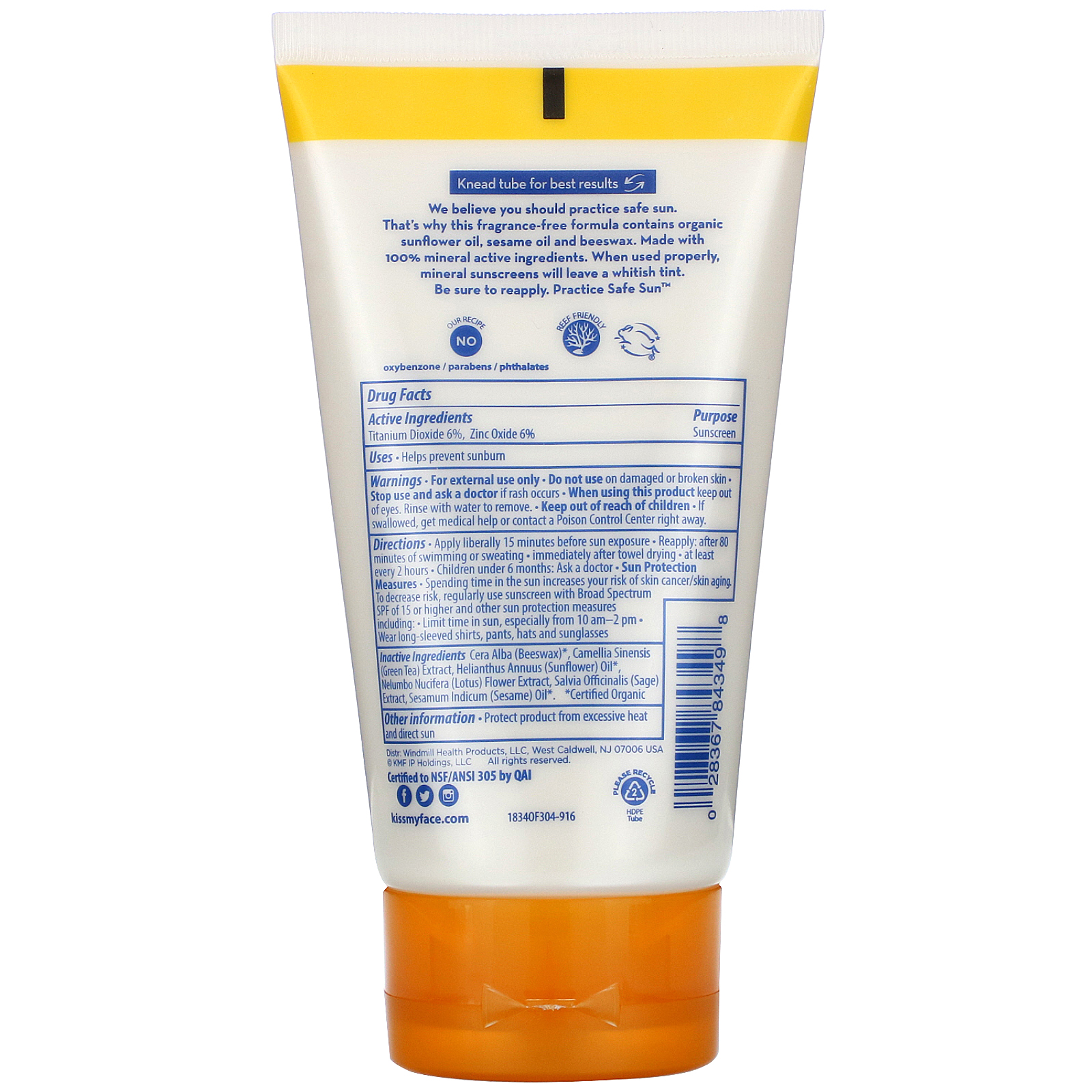 Kiss My Face, Organics, Purely Mineral, Broad Spectrum Mineral Sunscreen Lotion, SPF 30, 3.4 fl oz (100 ml) - Imagem 2