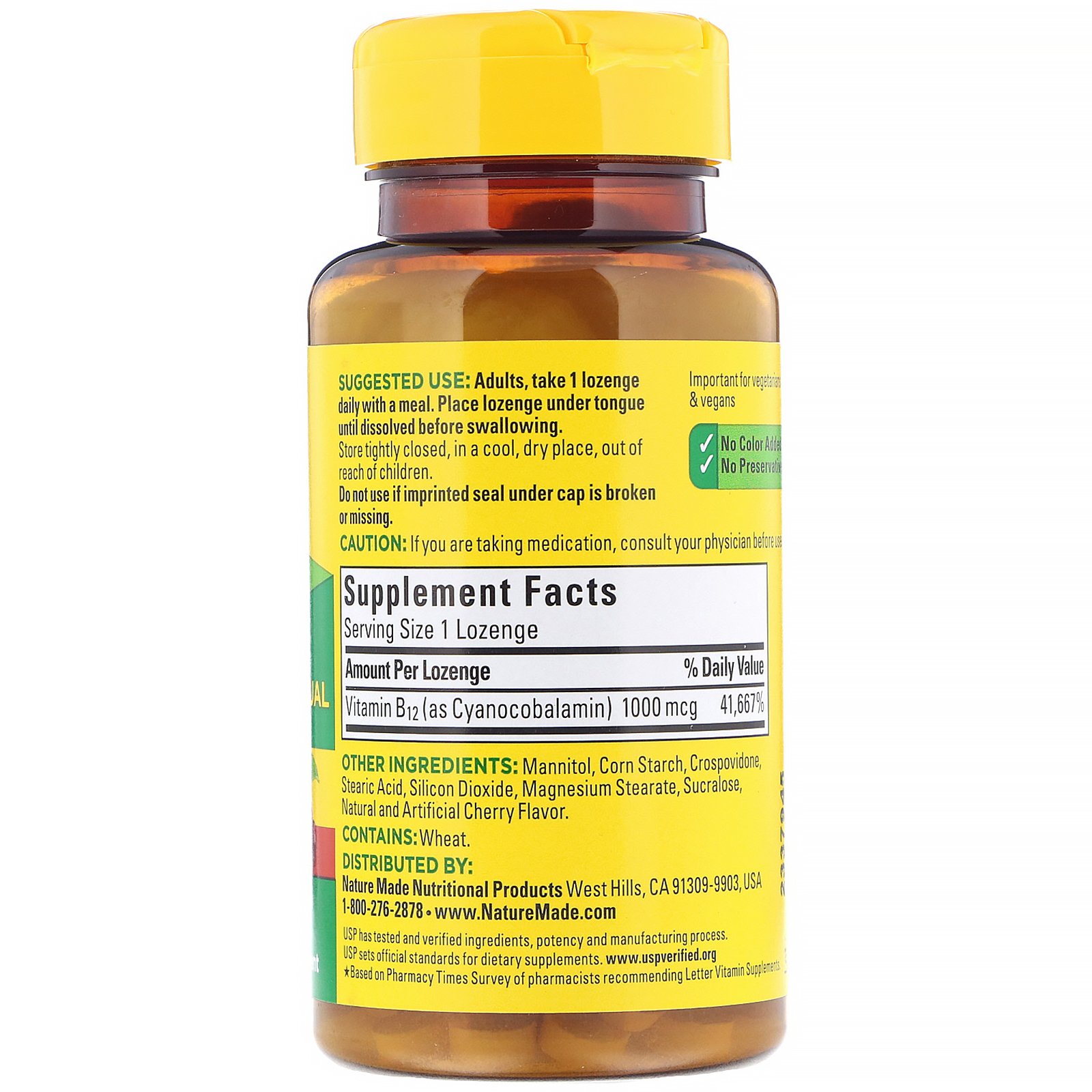 Nature Made, B-12 Sublingual, Cherry, 1,000 mcg, 50 Micro -Lozenges - Imagem 2