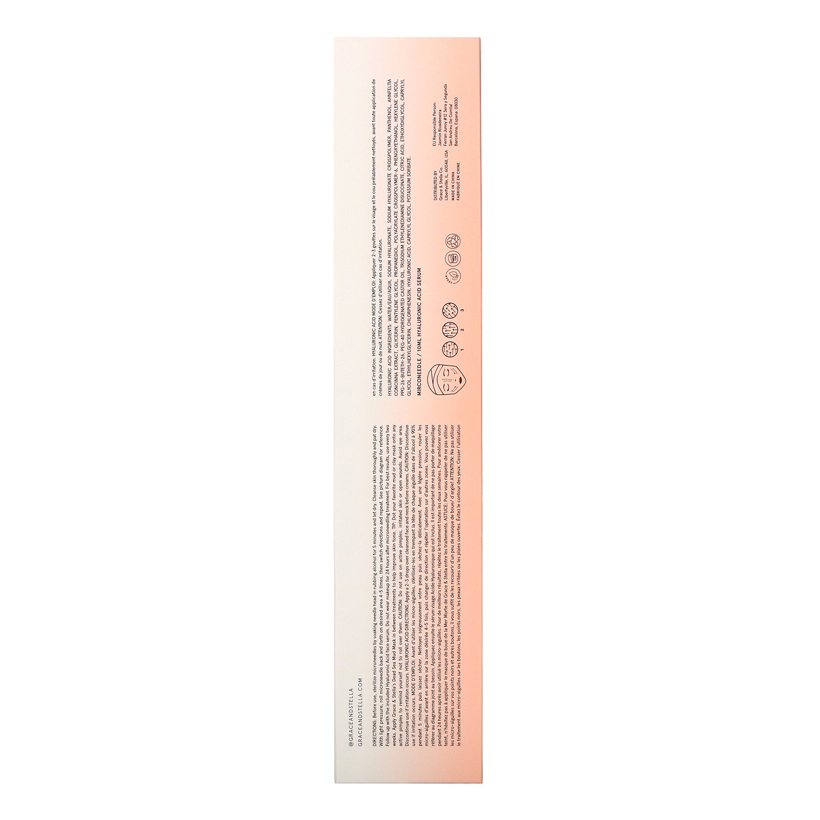 Grace & Stella, Derma Roller com Microagulhas + Ácido Hialurônico, 1 Rolo / 10 ml - Imagem 3