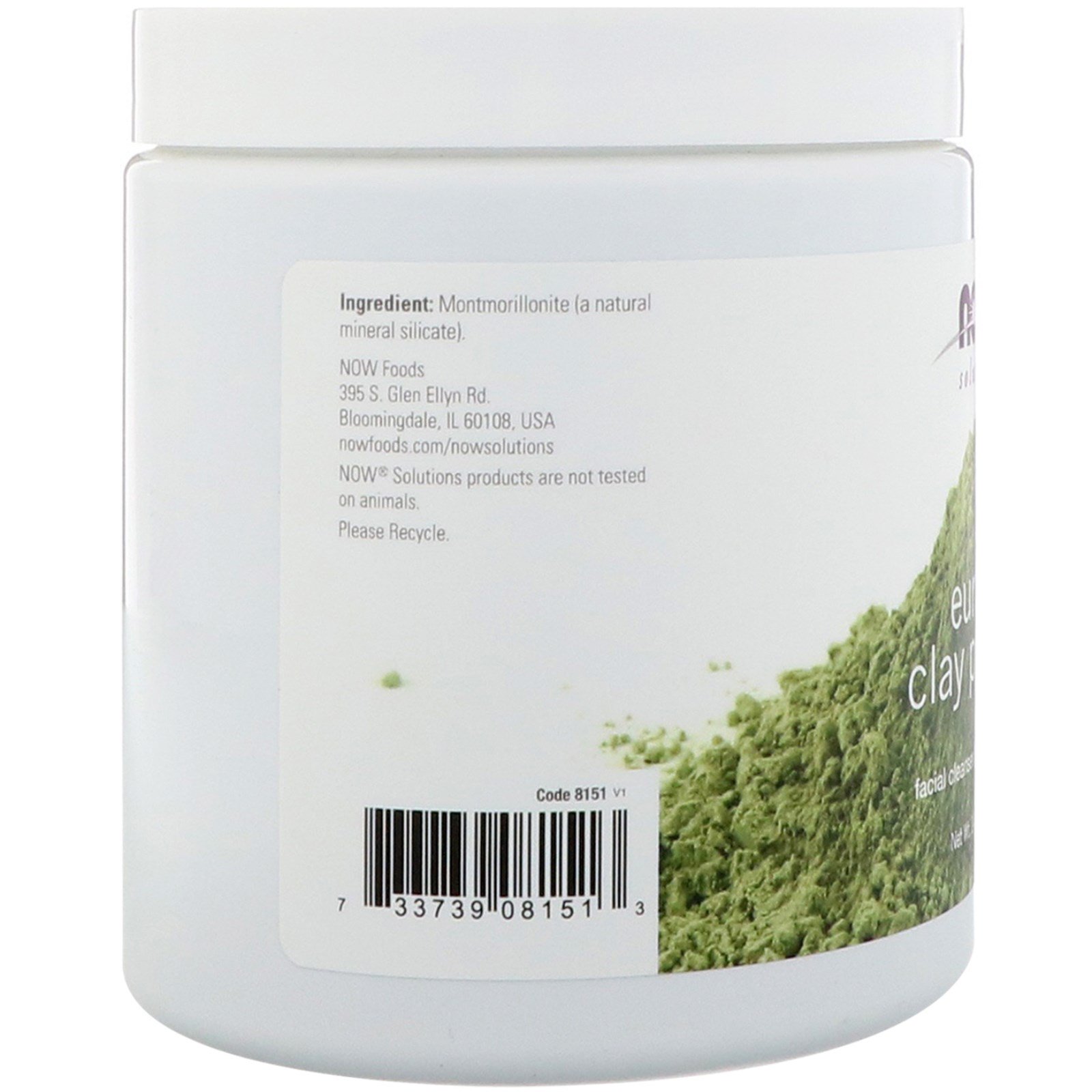 Now Foods, Solutions, Pó de Argila Europeia, 14 oz (397 g) - Imagem 2