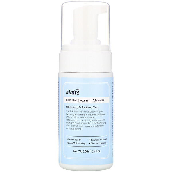 Dear, Klairs, Espuma de Limpeza de Rica Hidratação, 3,4 fl oz (100 ml)