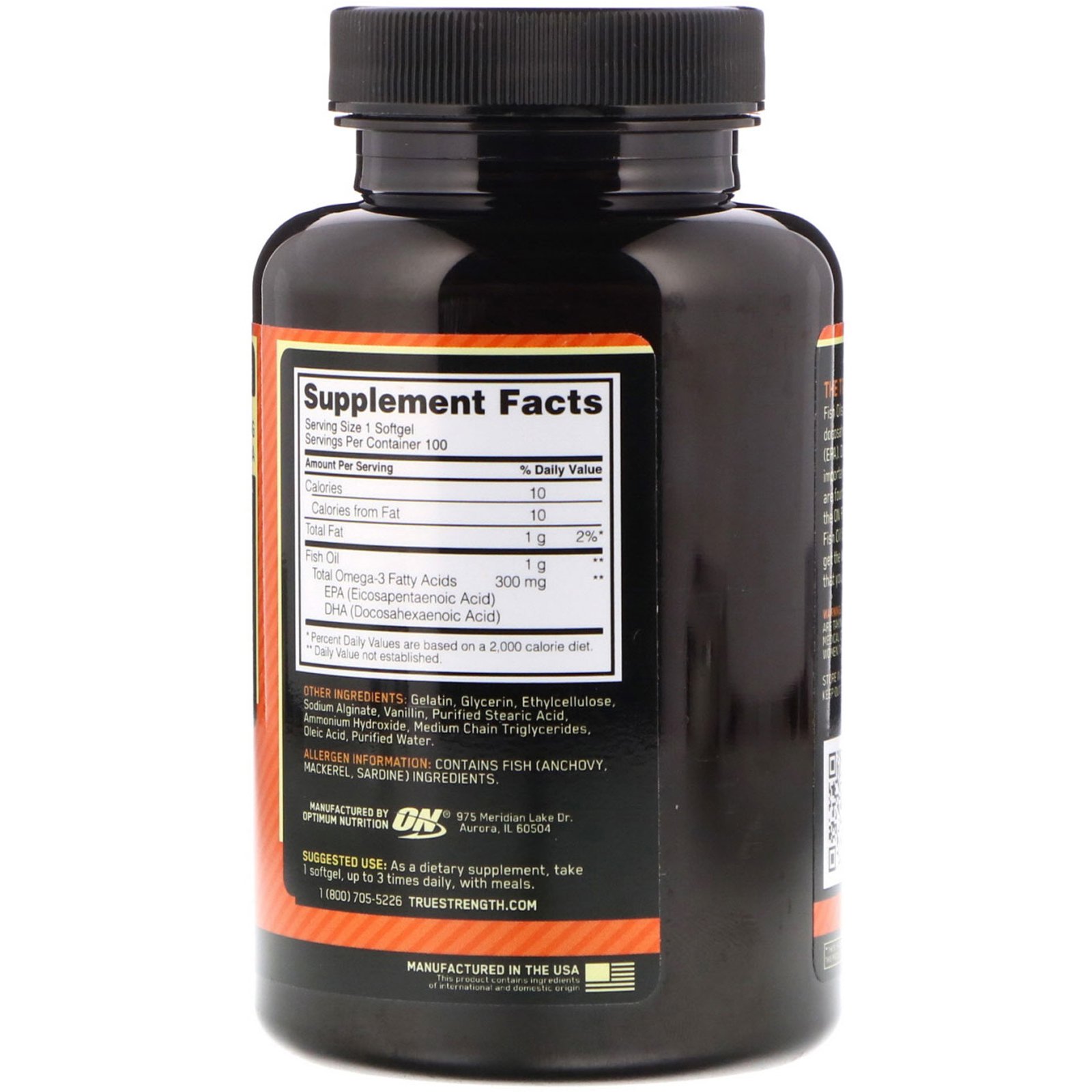 Optimum Nutrition, Óleo de Peixe Entérico-Revestido, 100 Cápsulas em gel - Imagem 2