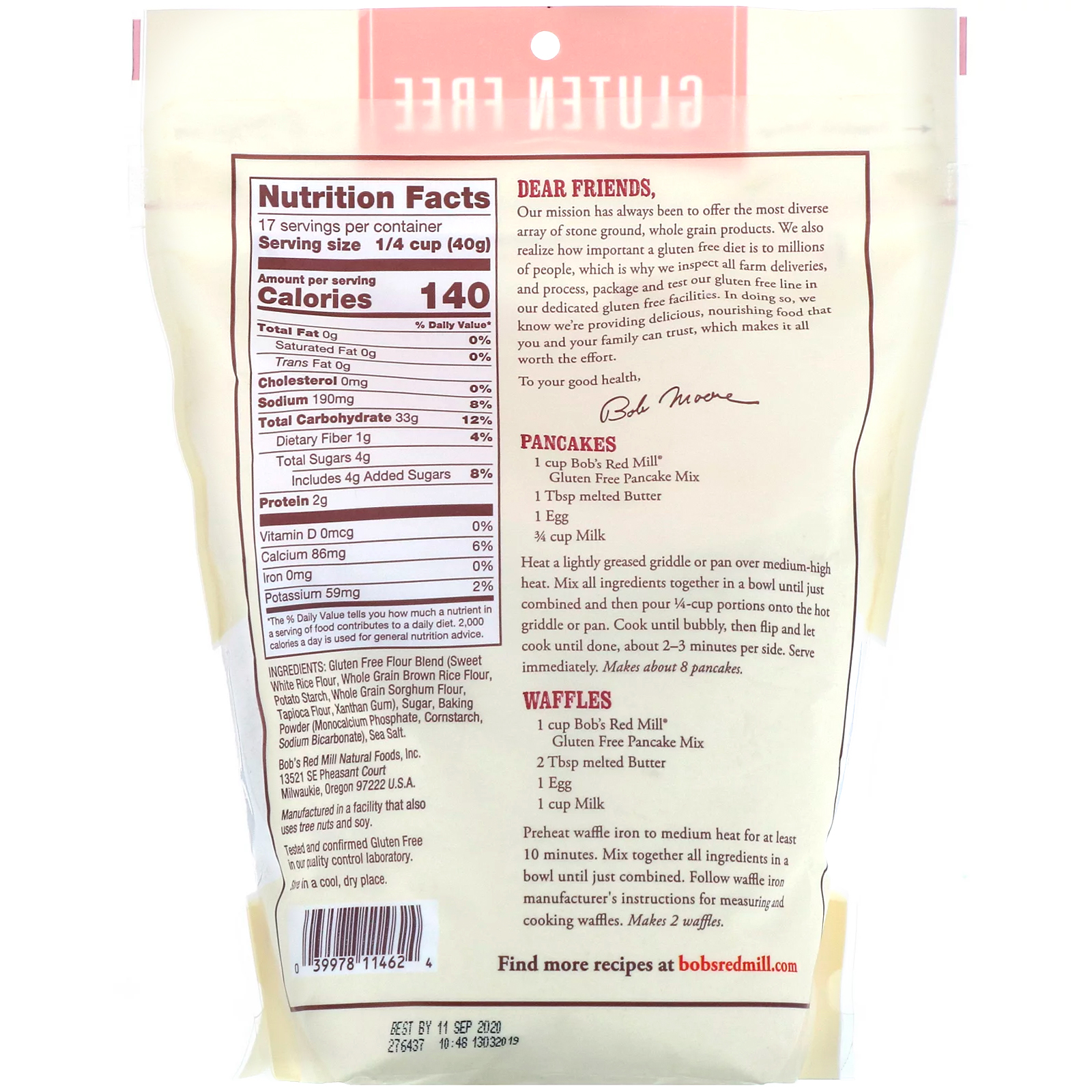 Bob's Red Mill, Panqueca Mix, Sem Glúten, 24 oz (680 g) - Imagem 2