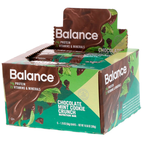 Balance Bar, Barra Nutritiva, Cookie Crocante Chocolate Menta, 6 Barras, 50 g cada