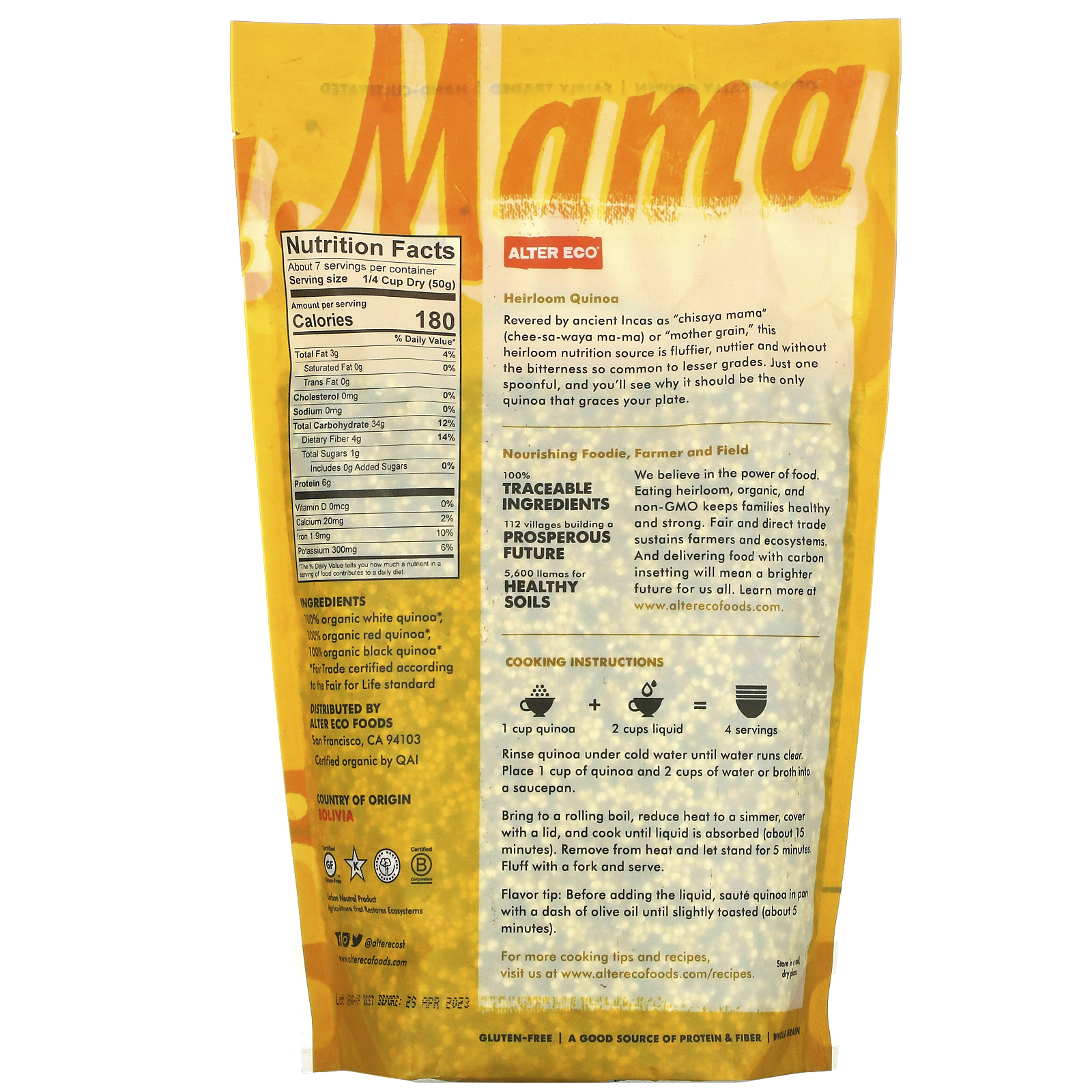 Alter Eco, Quinoa Real Orgânica Mista, 12 oz (340 g) - Imagem 2