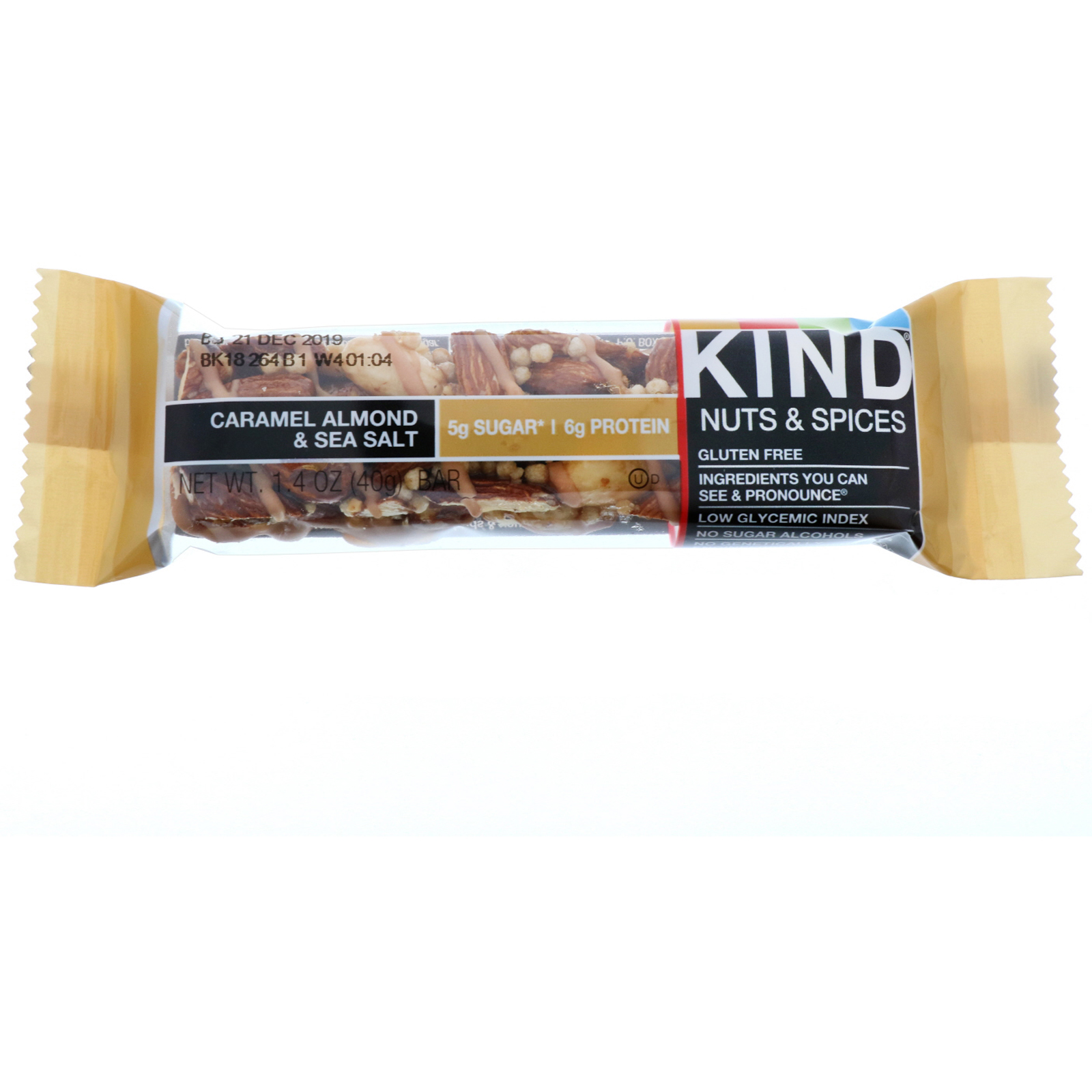 KIND Bars, Nozes e Especiarias, Caramelo, Amêndoa e Sal Marinho, 12 Barras, 1,4 oz (40 g) Cada - Imagem 4