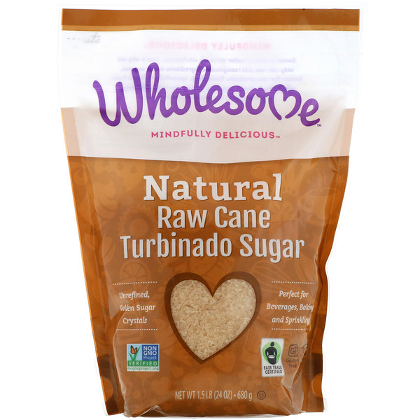 Wholesome, Cana Crua Natural, Açúcar Turbinado, 24 oz (680 g)