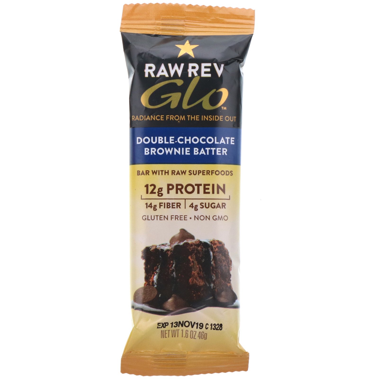 Raw Rev, Glo, Massa de Brownie de Chocolate Duplo, 12 Barras, 1,6 oz (46 g) Cada - Imagem 4