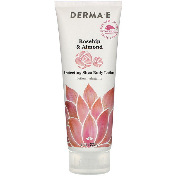 Derma E, Protecting Shea Body Lotion, Rosehip & Almond, 8 oz (227 g)