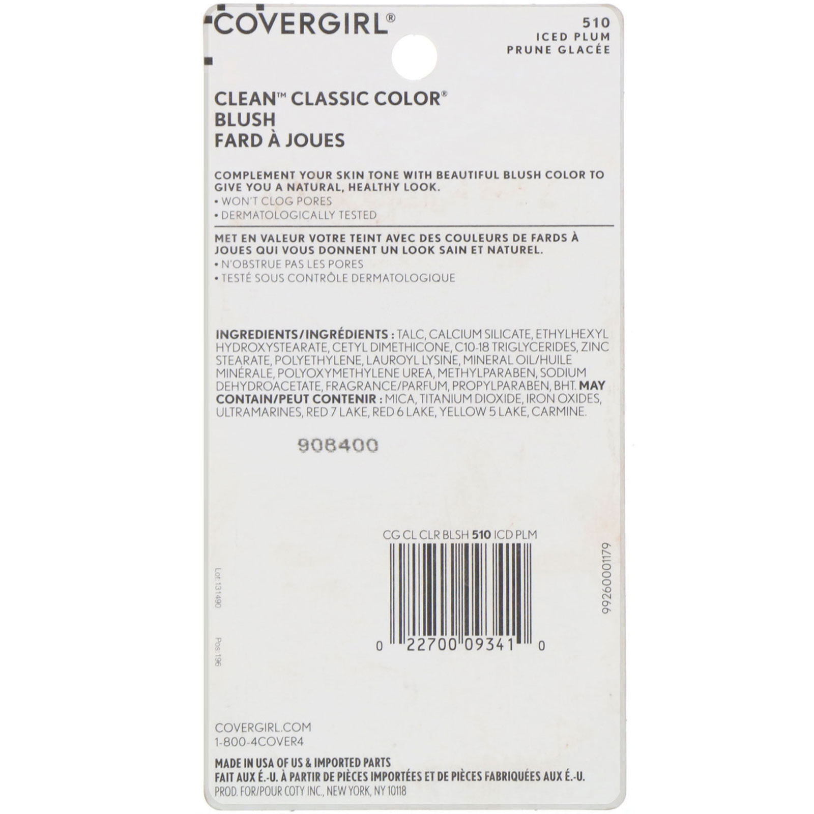 Covergirl, Clean, Blush básico e de cor clássica, 510 Ameixa gelada, 8 g - Imagem 3