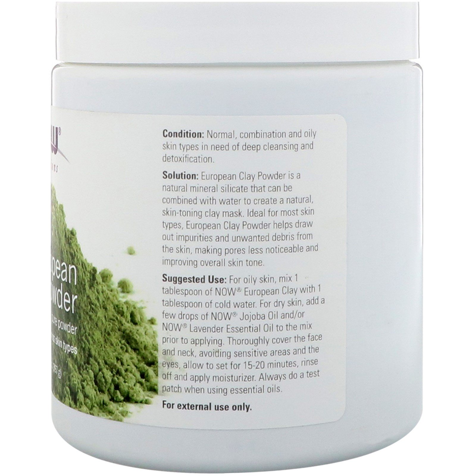 Now Foods, Solutions, Pó de Argila Europeia, 14 oz (397 g) - Imagem 3