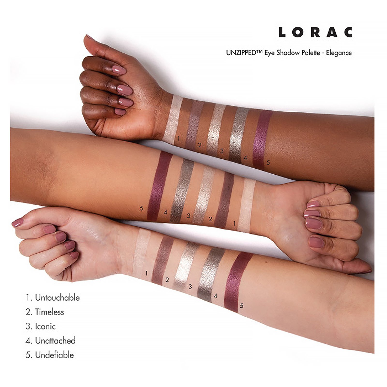 Lorac, Paleta de sombra Unzipped Elegance com pincel com duas extremidades, 10,5 g - Imagem 5