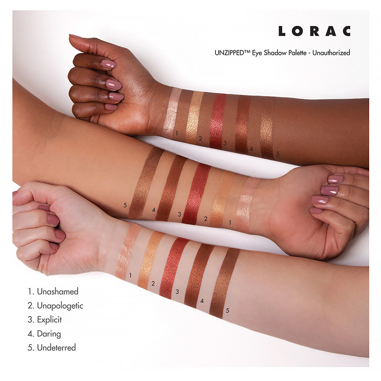 Lorac, Paleta de sombra Unzipped Unauthorized com pincel com duas extremidades, 10,5 g - Imagem 5