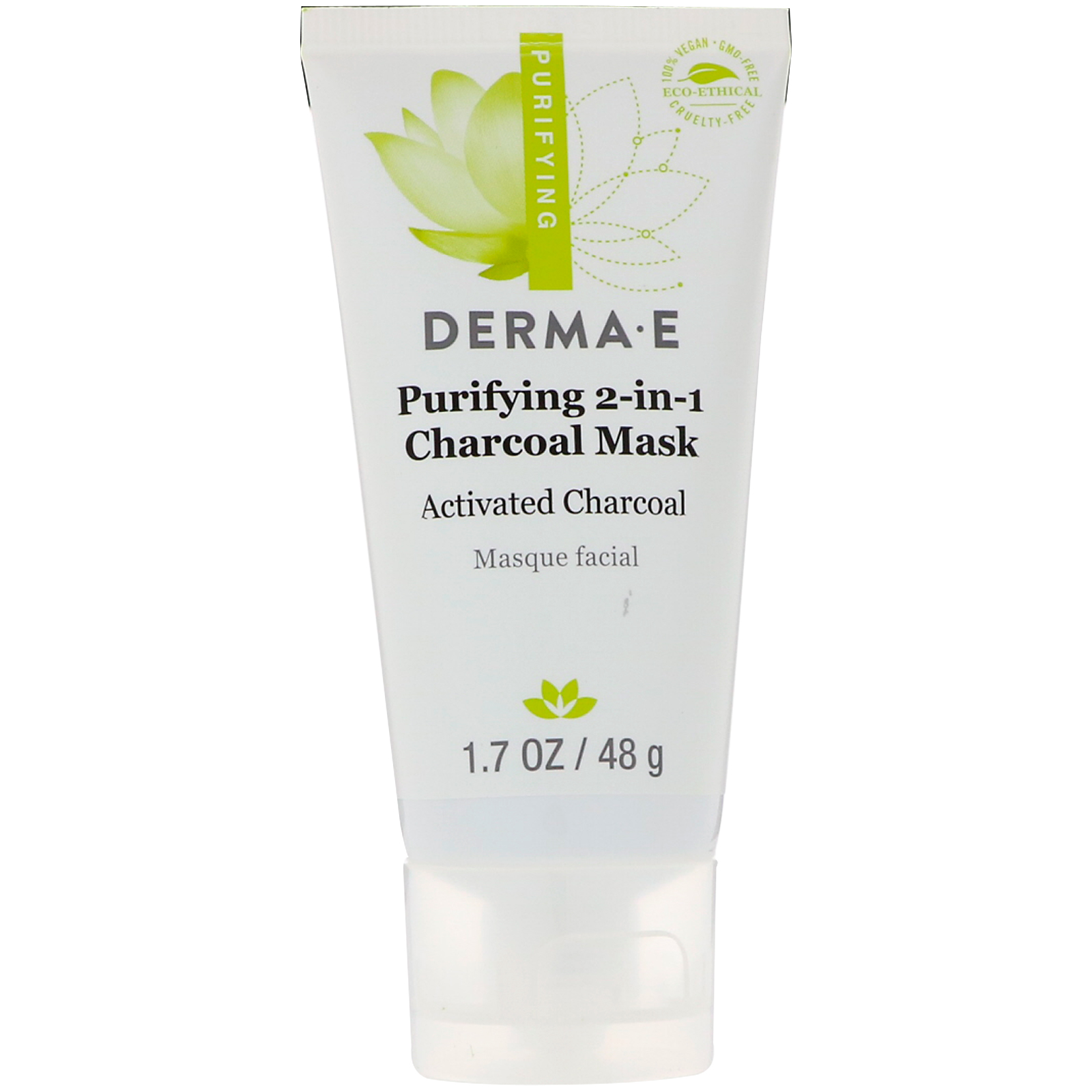 Derma E, Máscara purificadora de carvão 2 em 1 , 1,7 oz (48 g) - Imagem 3