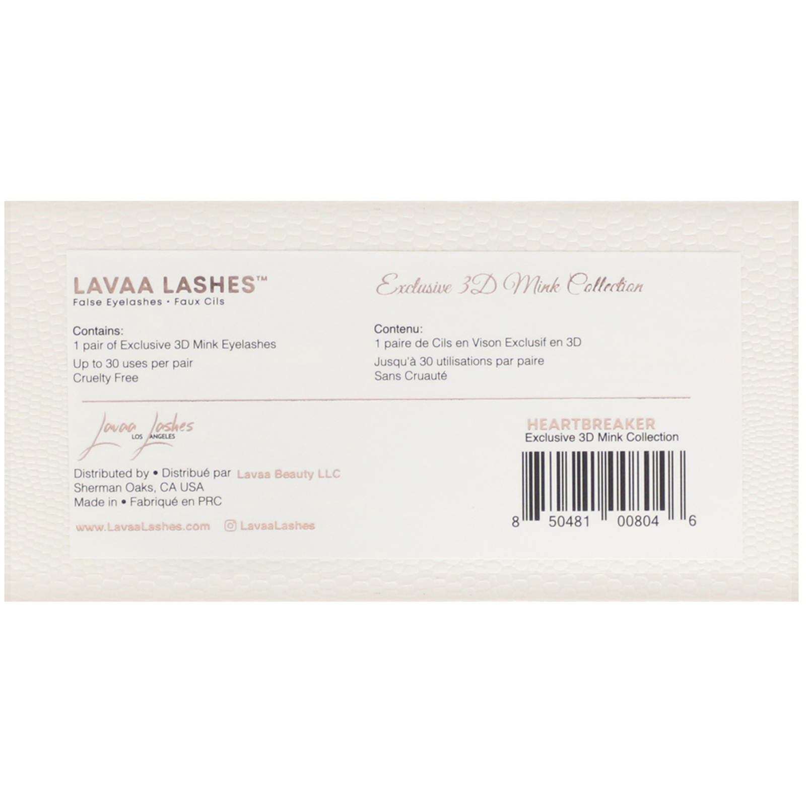 Lavaa Lashes, Destruidor de corações, Cílios postiços 3D de vison, 1 par - Imagem 3
