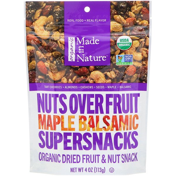 Made in Nature, Orgânico, Super Petiscos de Nozes Sobre Frutas, Bordo Balsâmico, 4 oz (113 g)