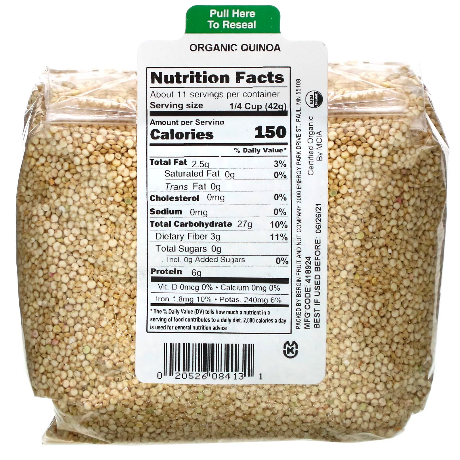 Bergin Fruit and Nut Company, Quinoa Orgânica, 16 oz (454 g) - Imagem 2